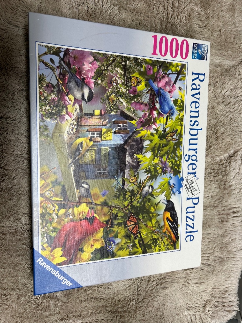 Time For Lunch BirdFeeder BirdsButterfly’s Ravensburger Jigsaw Puzzle 1000Pc new